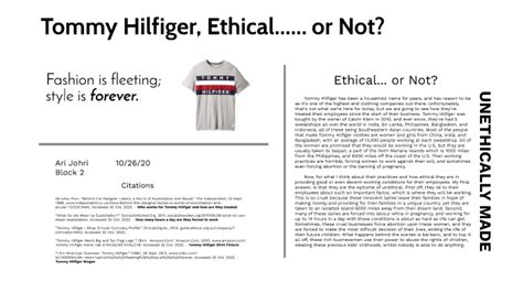 tommy hilfiger ethical issues